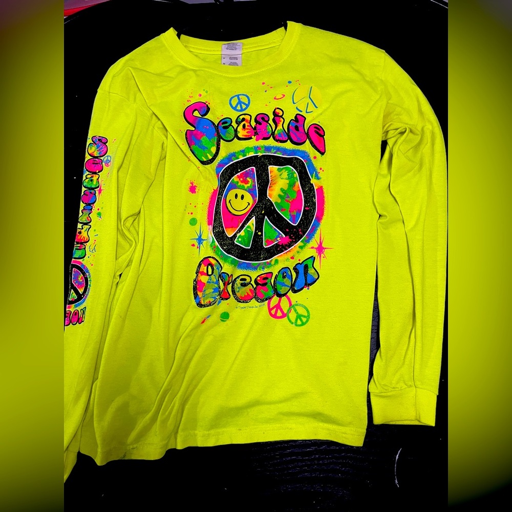 Psychedelic neon seaside oregon rave shirt